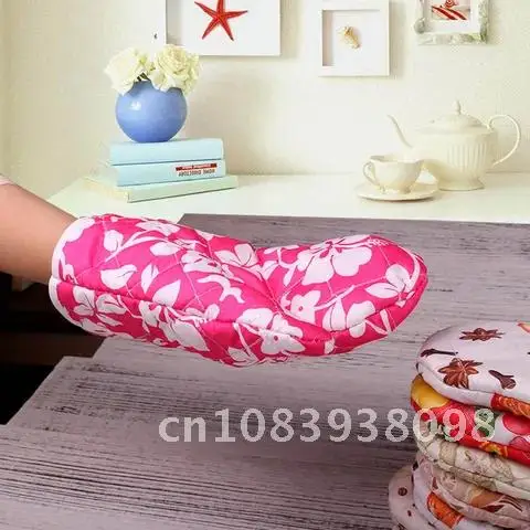 

1Pcs Kitchen Tool Mitten Insulated Baking Gloves Terylene Heat Resistant Non-slip Microwave Oven Glove