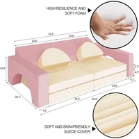 8PCS Modular Kids Play Couch,Kid's Foam Couches for Playroom,Toddler to Teen Sectional Sofa Play Set,Childrens Nugget Couch 2