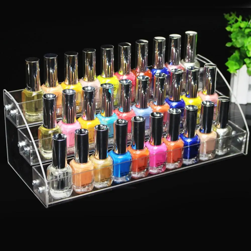 1 To 7 Tier Nail Polish Display Stand Rack Acrylic Clear Cosmetic Varnish  Nail Art Manicure Tool Organizer Plastic Storage Box - AliExpress