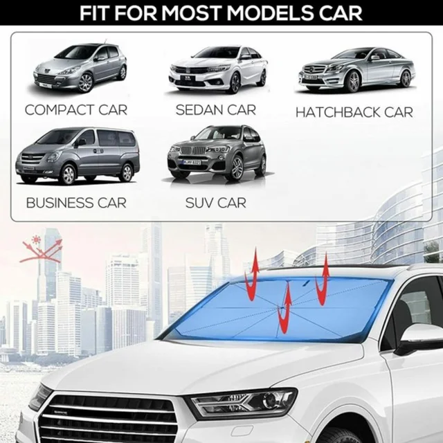Szélvédő Napfény, Nyári Összecsukható Esernyő Autó Napfényes Elülső Ablak Napsütemény, Teherautó/Autó Burkolat - Image 5