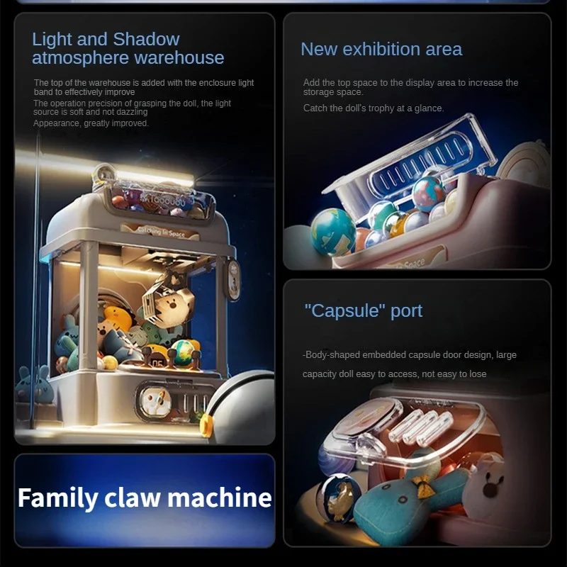 Claw Catch Toy Clip Doll Machine Children Remote Control Mini Claw Machine Arcade Crane Doll Machine