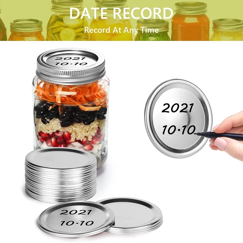 20Pcs Mason Jar Lids & Rings Set for Regular Mouth Canning Split-Type & Leak Proof Lids for Ball Kerr Jars 70 MM