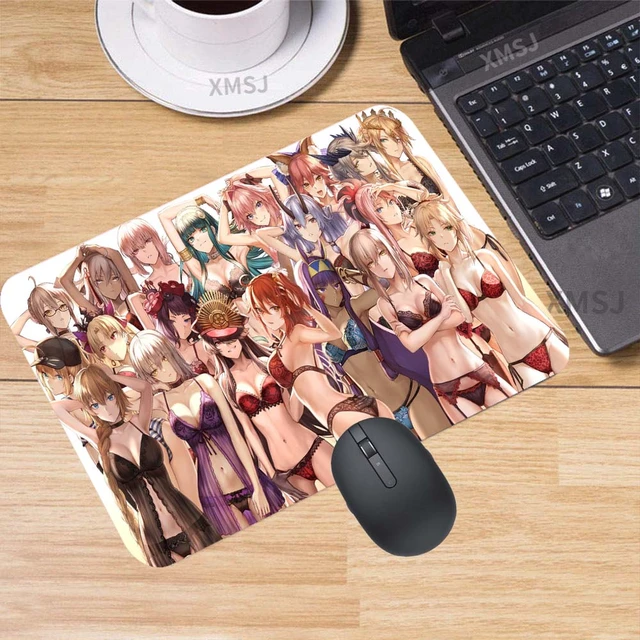 D Cups Pretty Gal Hot Sexy Babe Girl Boobs White Lace Bra Lady Mouse Pad  Non-Slip Rubber Mousepad Game Office