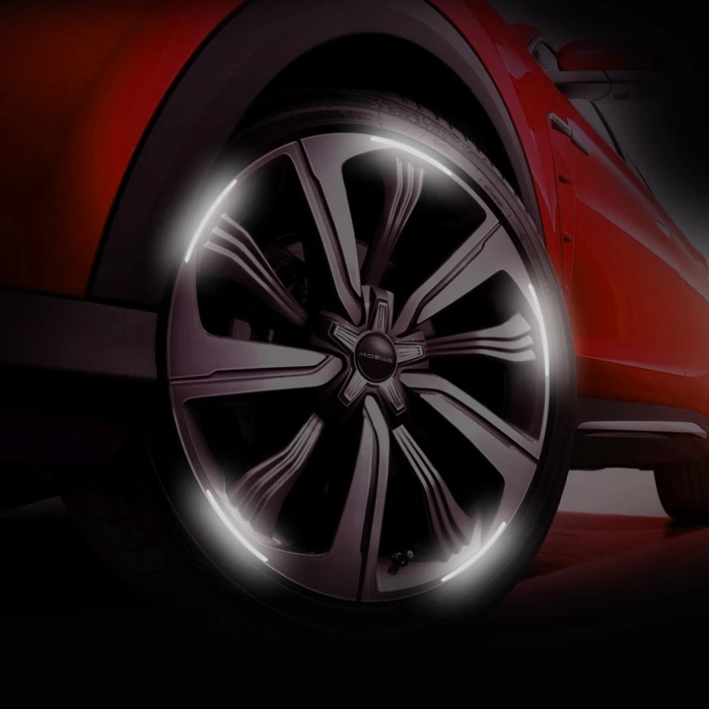 Car Wheel Hub Reflective Sticker 20pcs Tire Rim Reflective Strips Luminous for Night Driving Car Bike Motorcycle Wheel Sticker