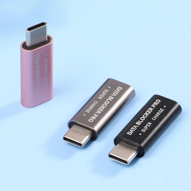 주스 재킹 방지: 알루미늄 합금 USB C 데이터 차단기