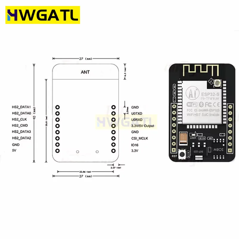 รูปสินค้า โมดูล ESP32-CAM ไวไฟและบลูทูธ สำหรับโปรเจกต์ DIY