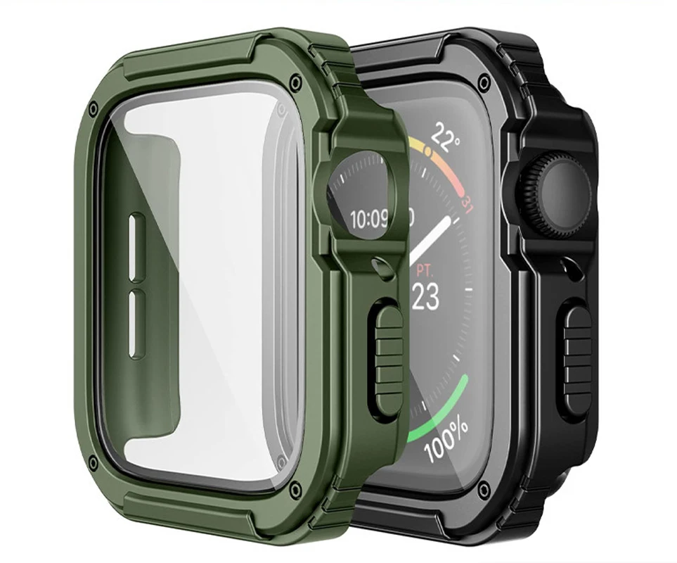 

Чехол из закаленного стекла для Apple Watch, для моделей Ultra iWatch Series 8 7 SE 9 6 5 4 3, 45 мм 41 мм 44 мм 40 мм 42 мм 38 мм