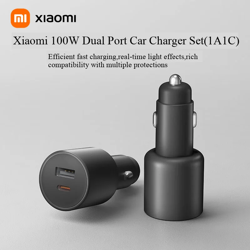 High-Speed Dual-Port 100W Car Charger with LED Indicator
