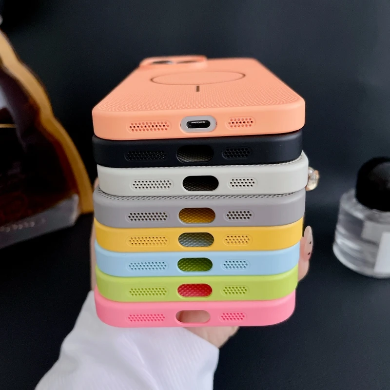 Premium Breathable Cooling Mesh Shockproof Case with MagSafe Wireless Charging Compatibility