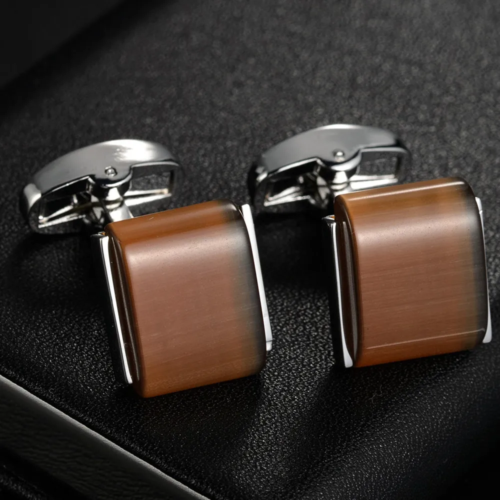 

Black Rectangle Cufflinks for Men Wedding Birthday Groomsmen Gift Copper Round Shirt Cuff Button Statement Jewelry Birthday Gift