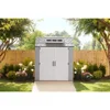 Resin Outdoor Storage Shed With Floor (7 x 7 Ft), Weather Resistant, Gray, Organization for Home/Backyard/Garden Tools 4