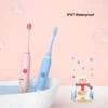 5-speed Sonic Electric Toothbrush Cartoon for Kids Teeth Whitening Children's Tooth Brushes Rechargeable with Replace Heads IPX7 5