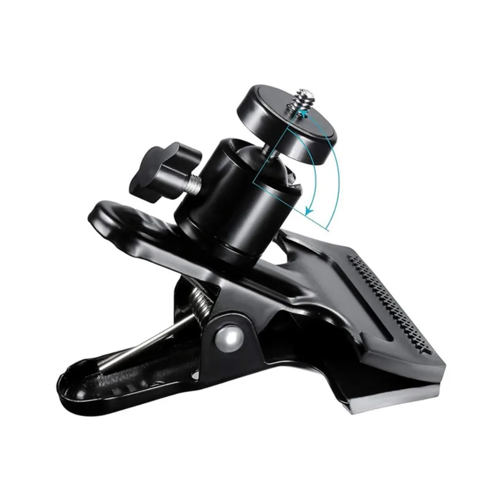 카메라 클립 클램프 플래시 홀더 마운트, 360 회전 사진 볼 헤드 gopro dji 액션 카메라 용 1/4 나사 나사