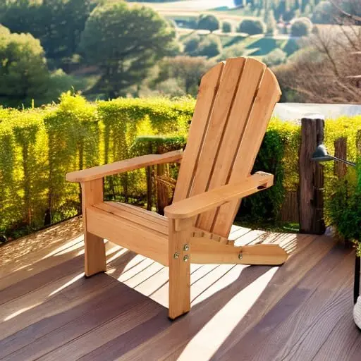 Wooden Adirondack Children's Outdoor Chair, Kid's Patio Furniture, Honey, Gift for Ages 3-8 21.5 x 19.2 x 24.5