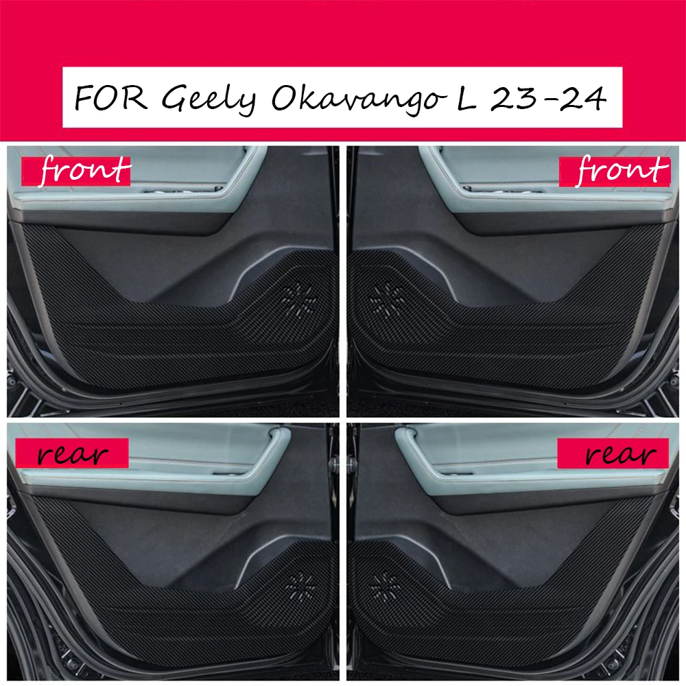 

For GEELY Okavango L 2023-2024 Accessories PU Leather Garnish Car Door Anti-kick Pad Dust-proof Audio Speaker Decor Sticker