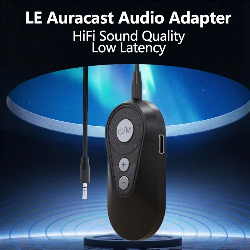 ABKQ-LE 블루투스 오디오 송신기 수신기 V5.4 LC3 헤드폰 용 Hifi 음악 어댑터 TV 블루투스 스피커 3.5Mm 잭