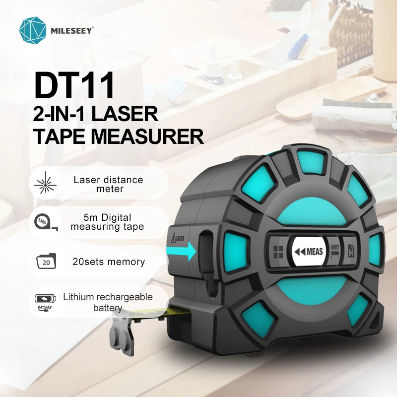 Laser Telescopic Tape Measure 2-in-1 Digital Distance Rangefinder Anti-drop LCD Display Magnetic Hook Tape Measure Laser Rangefinder Distance Meter Laser Tape Measure Digital Tape Measure