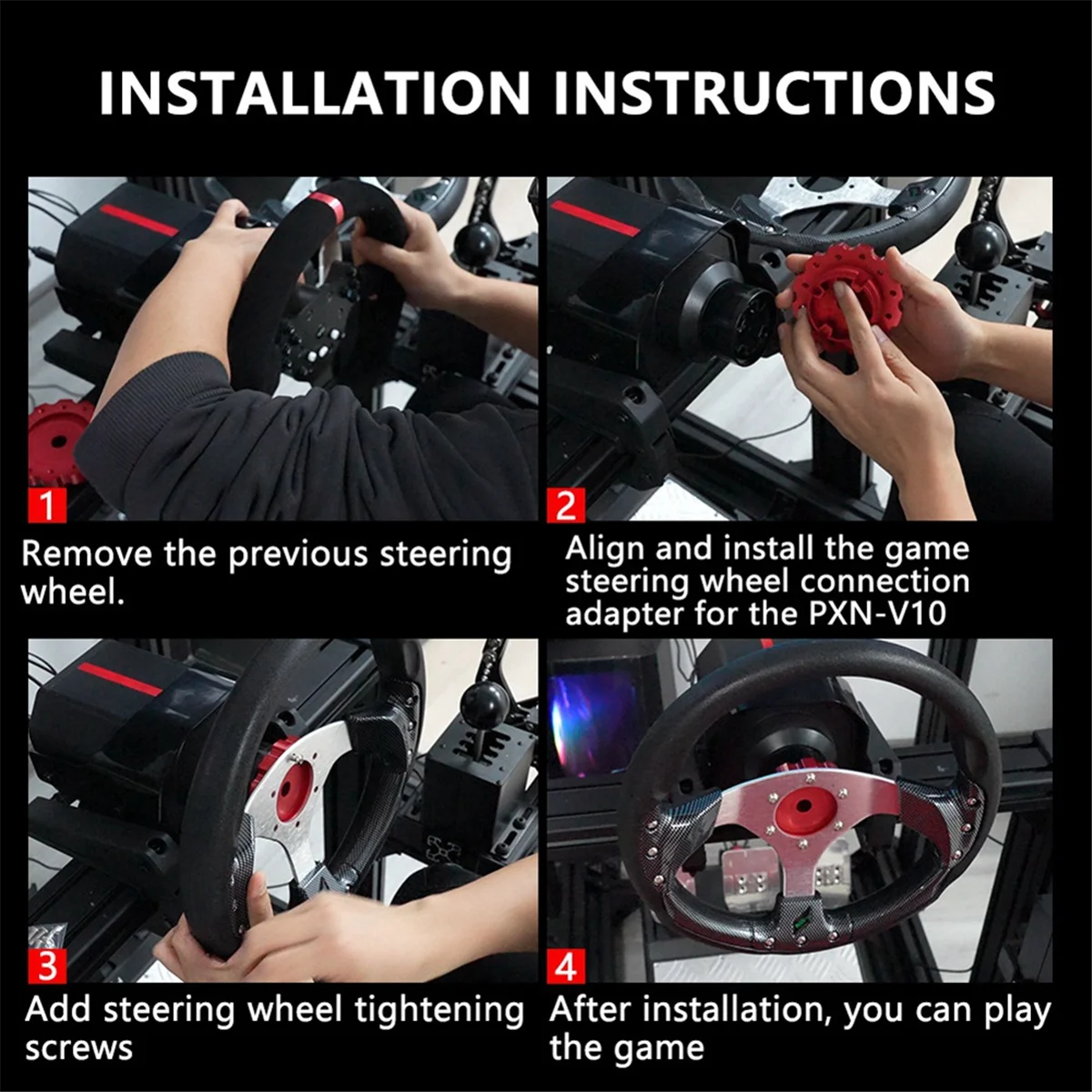 Aluminum Alloy Adapter for Game Steering Wheel PXN V10 for Laishida PXNV10 Base Modification Connection Accessories A