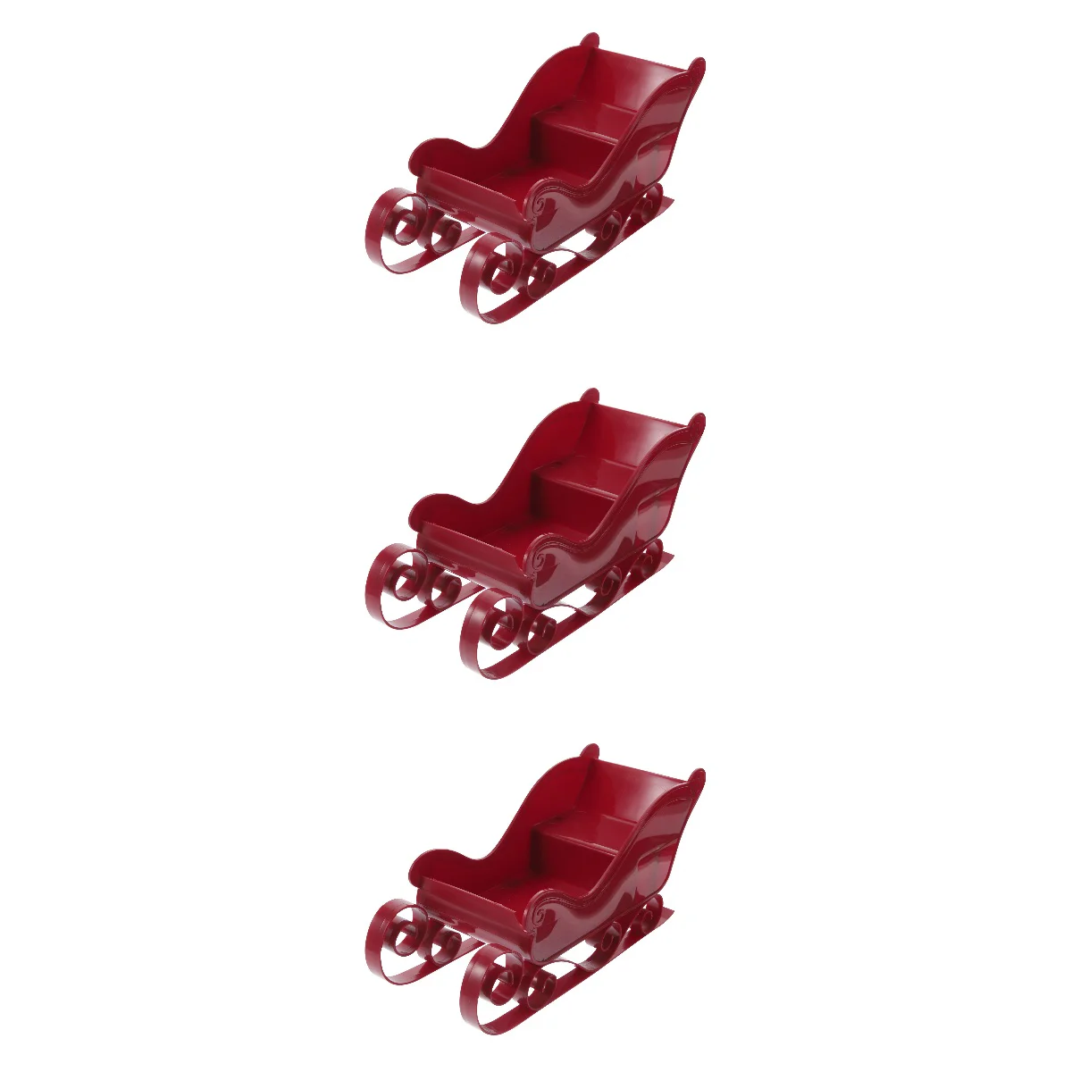 

Set of 3 Christmas Decorations Sleigh Plastic Sled Adornment DIY Pendant Accessories Gift Photo Prop