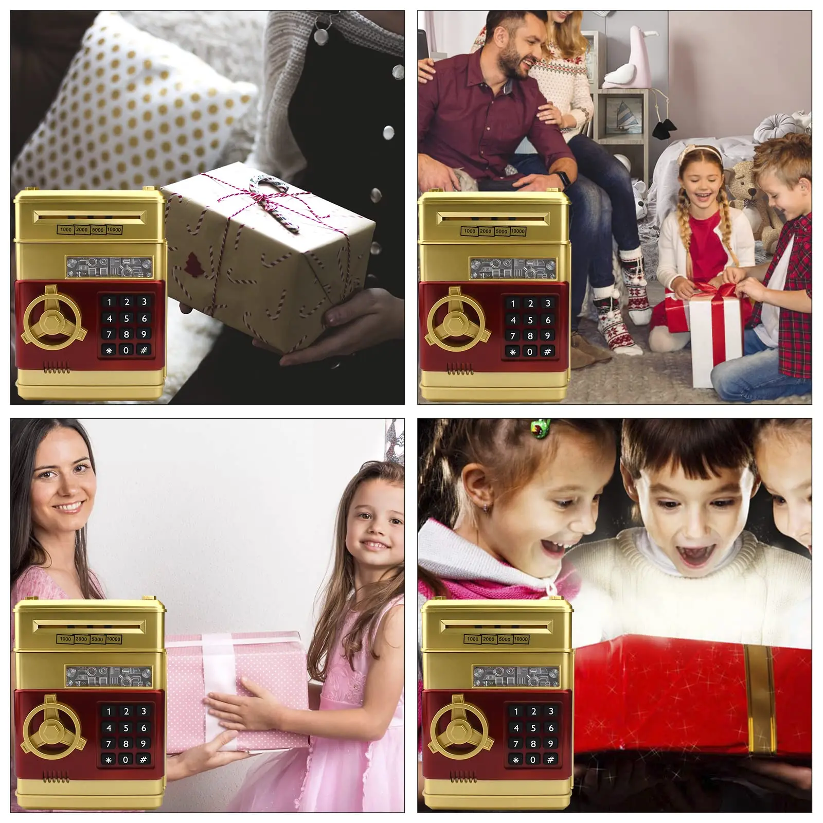 Child Gift Electronic Password Money Box Coins Cash Saving Money Box Counter Code Key Lock Piggy Bank Automatic Mini Safe