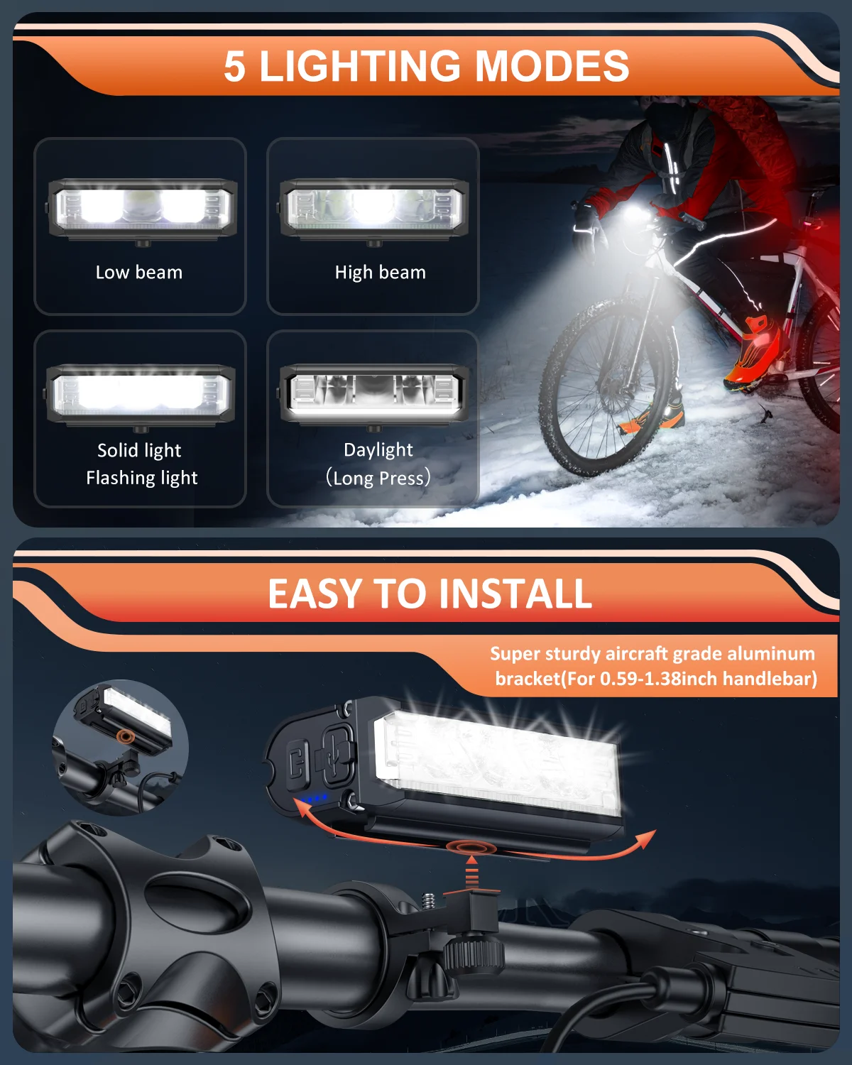 Camluxy Rechargeable Bike Light Front and Rear Set for Night Riding Ultra Bright Bicycle Headlight Turn Signals with Bike Alarm bicycle alarm bicycle rear light