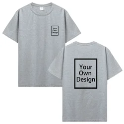 Personalized Cotton Short Sleeve T - Shirt with Custom Print Design - S (Sport grey)
