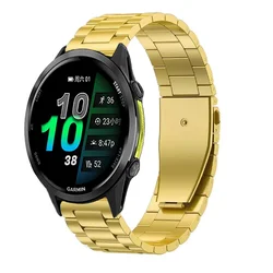 Versatile Metal Watch Strap - Premium Bracelet for Smartwatches - Available in 18mm, 20mm, and 22mm Sizes (Gold)