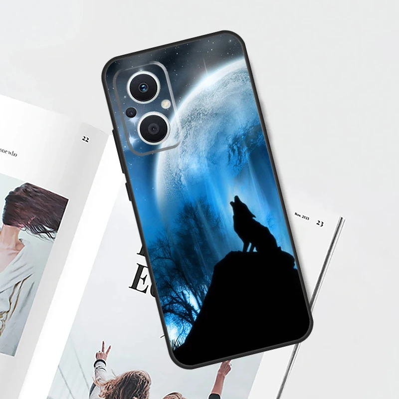 Moon Roaring Wolf Design Phone Case Cover