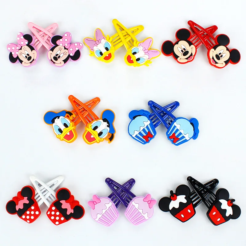 Disney Mickey Minnie Donald Duck hair accessories hairpin BB clip Stitch cartoon color side hairpin girl child clip headdress