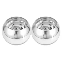 2 Pcs Vase Spherical Glass Flower Holder for Table Bowl Vintage Decoration Bud Vases Silver 1