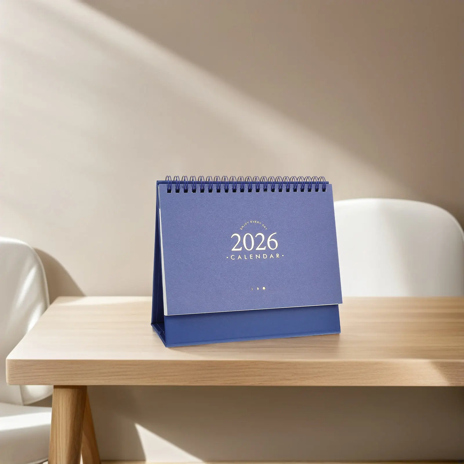 2Pcs 데스크 캘린더 2026 플립 스탠딩 데스크탑 플래너 빈티지 디자인 일일 일정 정리함 사무실 연구용 홈 블루