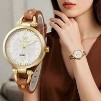 Vintage Ultra-thin Leather Strap Women Quartz Watch Fashion Ladies Wristwatches Clock Gift Reloj Mujer 2