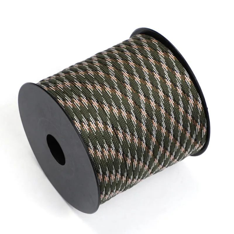 

550 Military 50M/100M 7-Core Paracord Rope 4mm Outdoor Polyester Parachute Cord Camping Survival Umbrella Tent Bundle