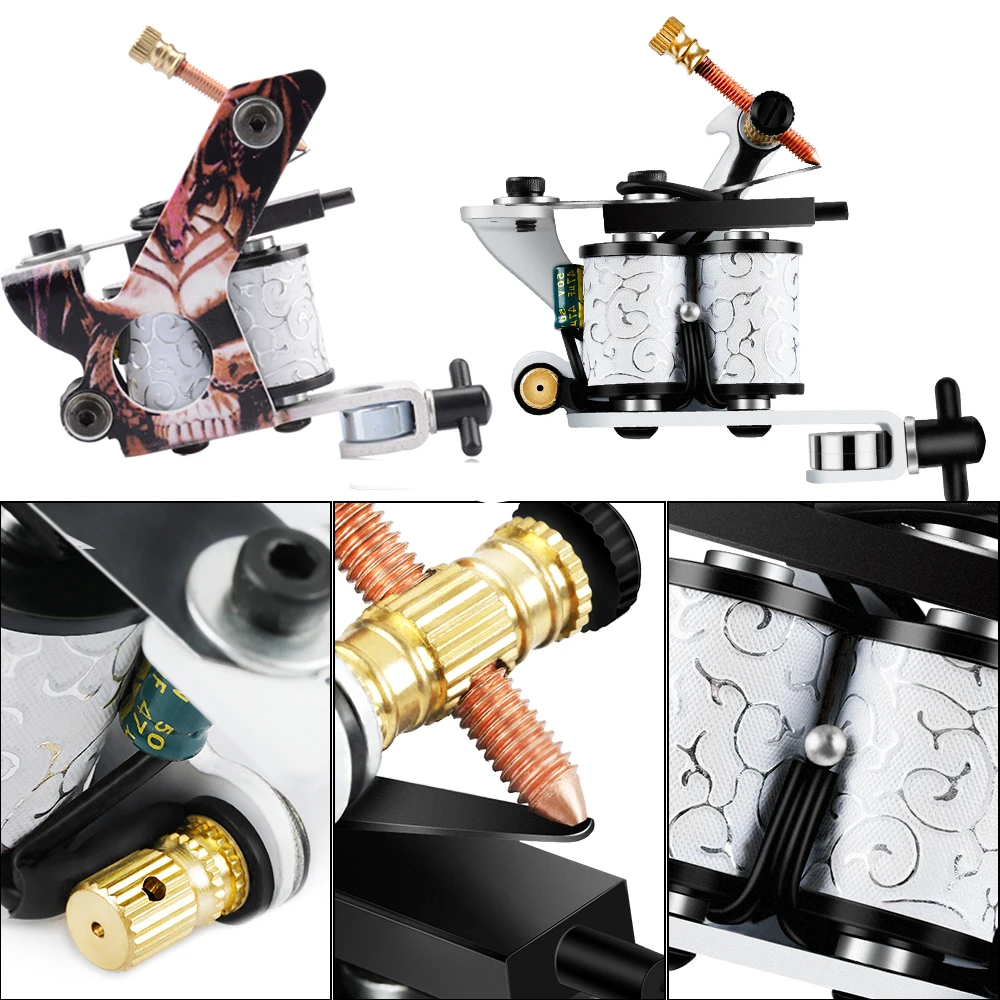 Beginner Complete Tattoo Body Art Kit Tattoo Machine Gun With High Qulity Power Supply Cartridge Needle Permanent Ink Tattoo Kit