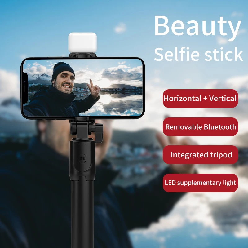 Bluetooth Selfie Stick foldable Holder Retractable Portable Multifunctional for IOS Android Tripod With Wireless Remote Shutter