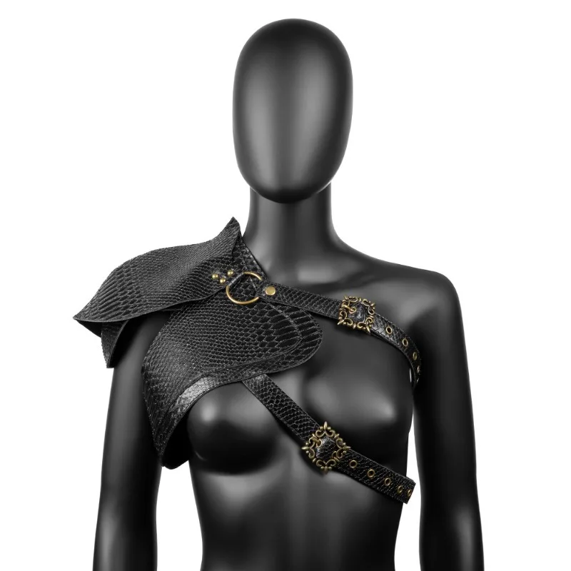 Steampunk Women Leather Shoulder Armor Medieval Knight Warrior Cosplay Costume Viking Pirate Body Chest Harness Belt Pauldrons