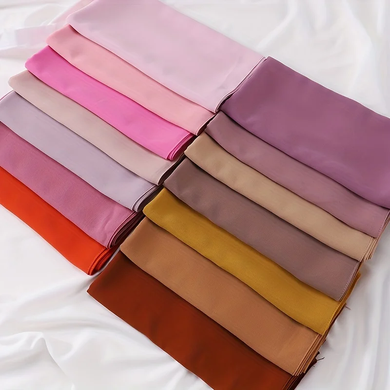 110*110cm Chiffon Square Hijabs Scarf For Woman Muslim Turban Hat Islam Headscarf Women Plain Veil Jersey Hijabs Ramadan 4