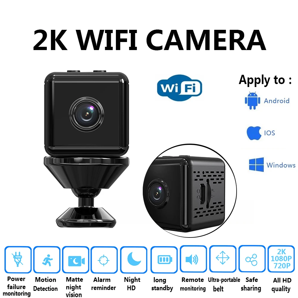 IP Camera Wifi Mini Camera HD1080P Surveillance Cameras Remote Control Support mobile phones tablets computers multiple terminal night vision camcorder Camcorders