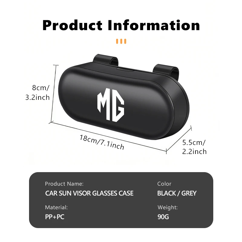차량 햇빛 가리개 안경 케이스 선글라스 자동차 내부용 MG ZS GS 3 5 6 7 건담 350 부품 TF 헥터 HS 범용