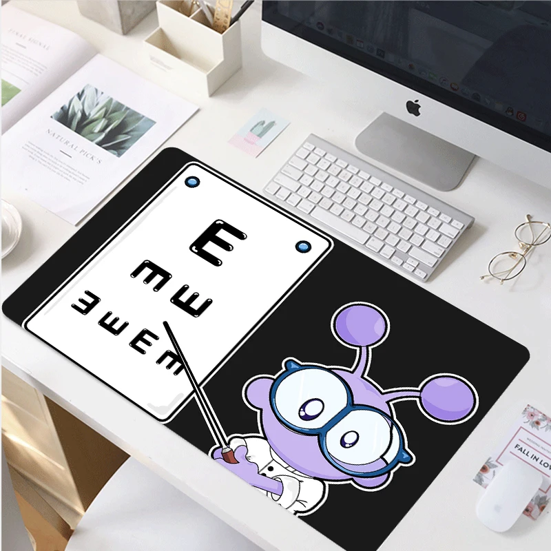 

Funny vision measurement large mouse mat for gamers special desk pad warm desktop computer keyboard accessories carpet pad