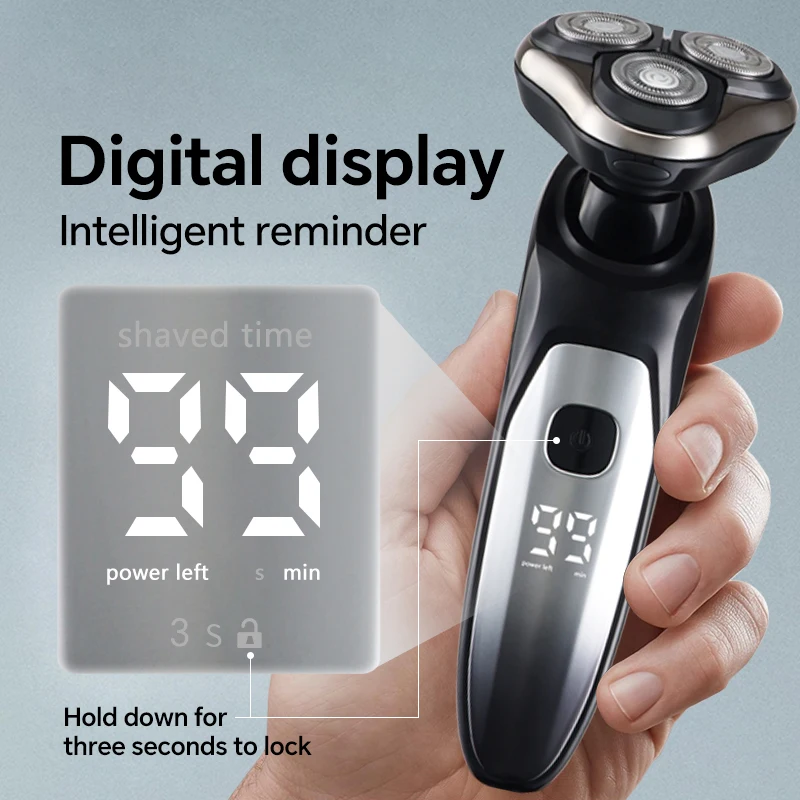 Men's electric shaver rotary cordless shaver USB charging portable travel accessory