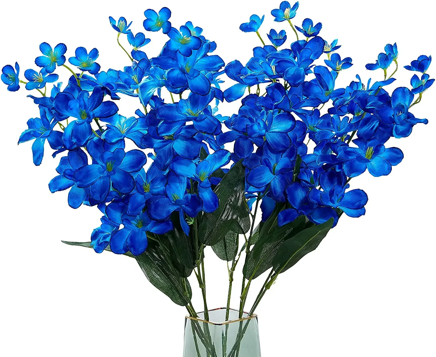 Set of 10 Elegant Blue Artificial Orchid Stems for Weddings and Home Décor