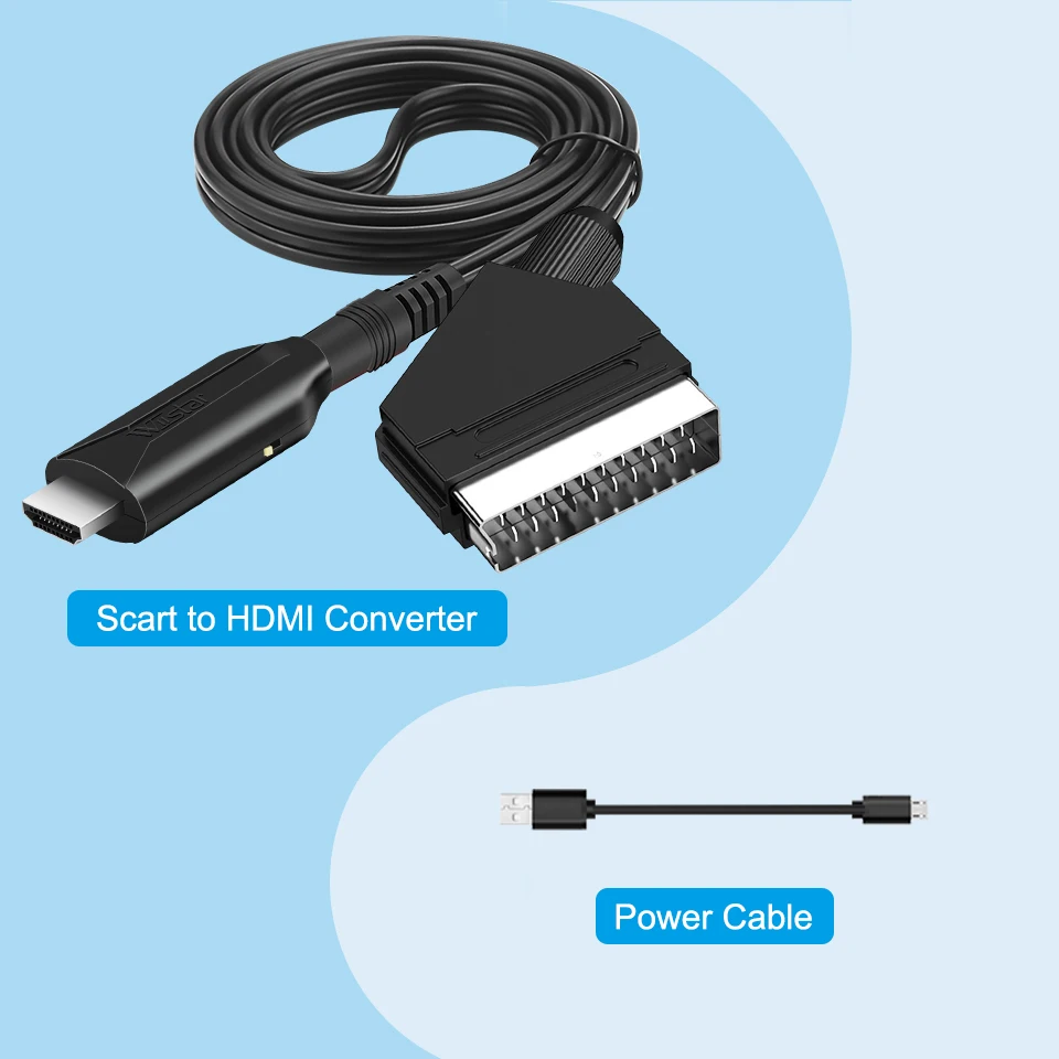 Convertidor de SCART a HDMI para Audio y vídeo, adaptador de señal AV a  SCART, receptor HD, TV, DVD con Cable de alimentación USB, 1080P -  AliExpress