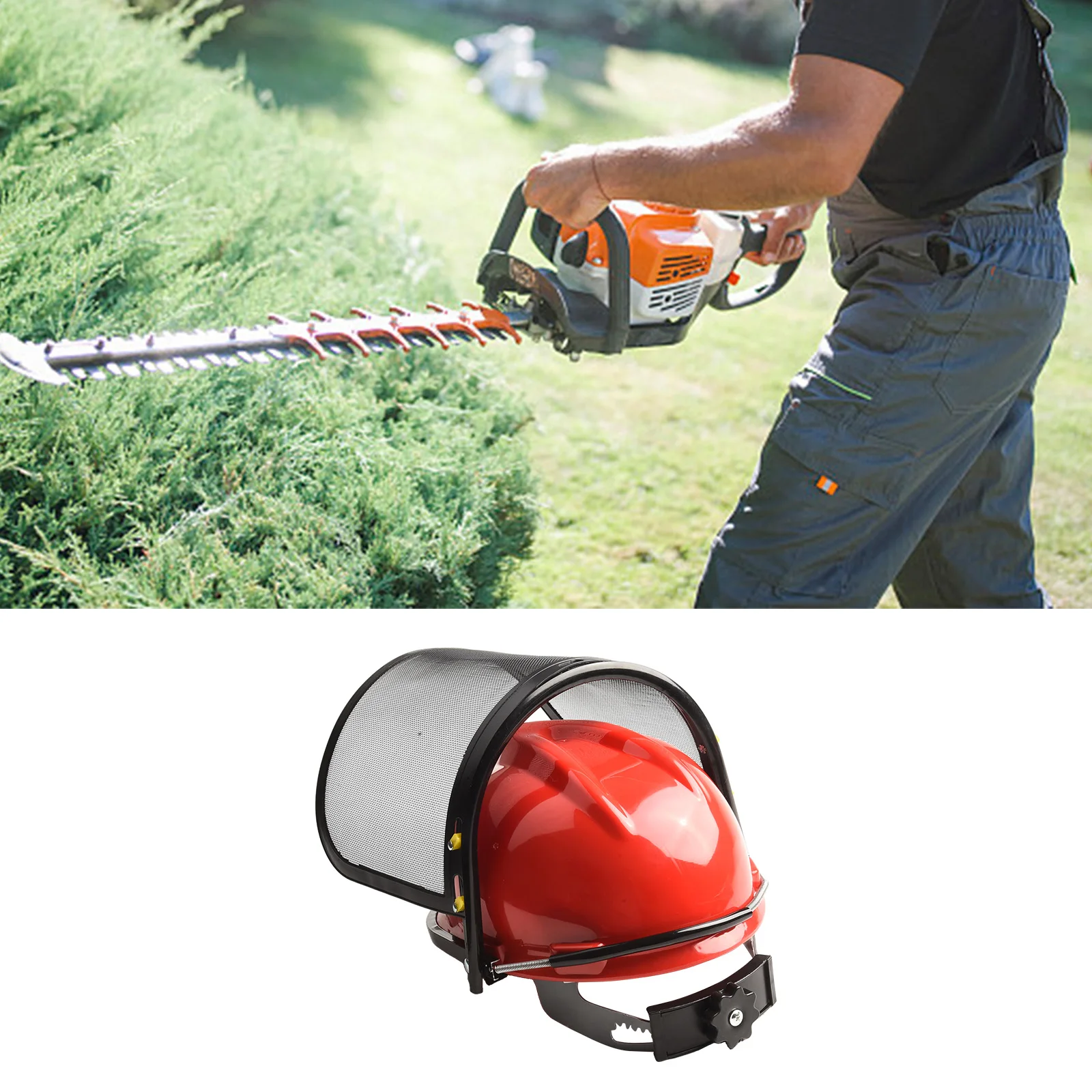Helmet Safety Netz Plastic+Mesh Trimmer Working Brushcutter Chainsaw Face Mesh For Lawn Mower Outdoors Protect