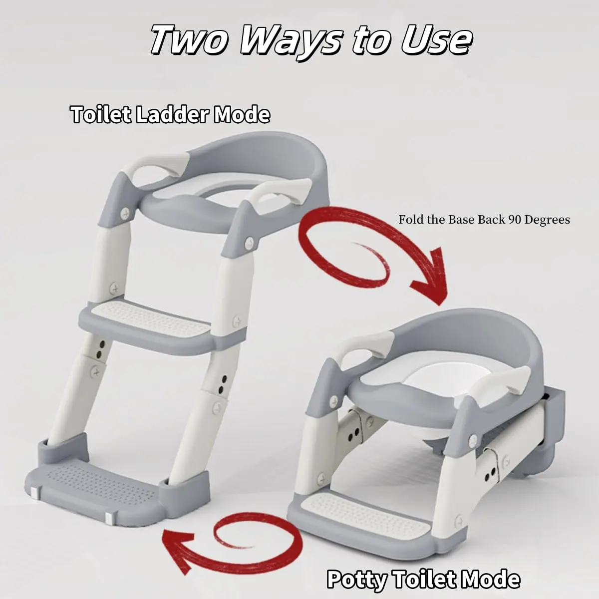 3-in-1 Kids Potty Training Seat with Steps, Foldable Toddler Toilet Ladder and Standing Potty Mode