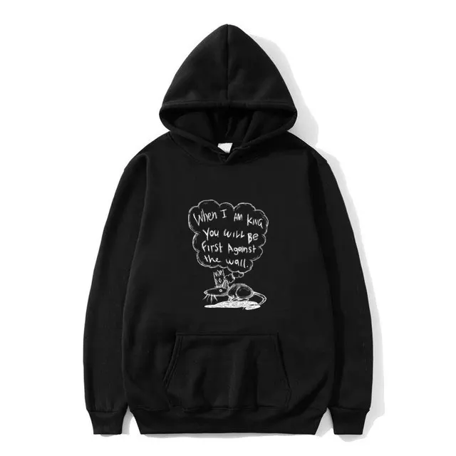 

Paranoid Android Radiohead Rat Hoodie When I Am King You Will Be First Against The Wall Sweatshirt Men British Rock Band Hoodies