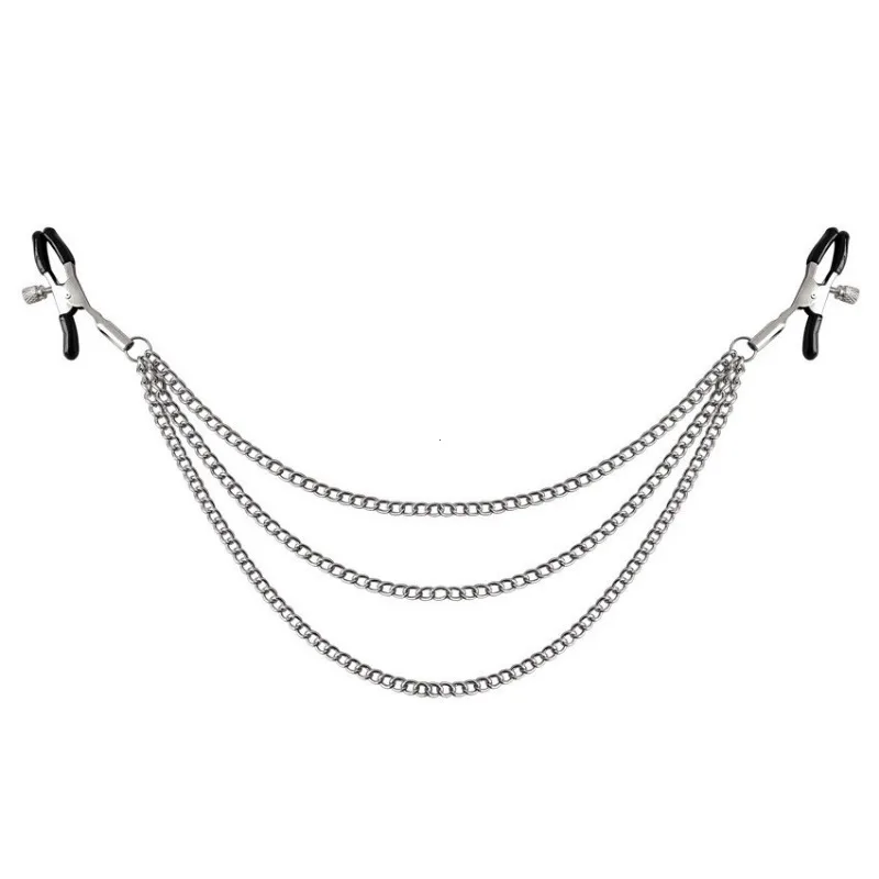 Nipple Clips Metal Chain Nipple Milk Clips Breast Massage Clamps Adult Flirting Teasing Erotic Gadgets For Couples