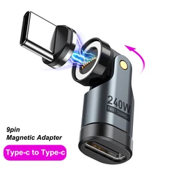 Enhanced Magnetic 9 - Pin OTG Adapter - Type C to Micro/iOS Male Converter with 240W Fast Charging Capability (9pin Adapter type - c)