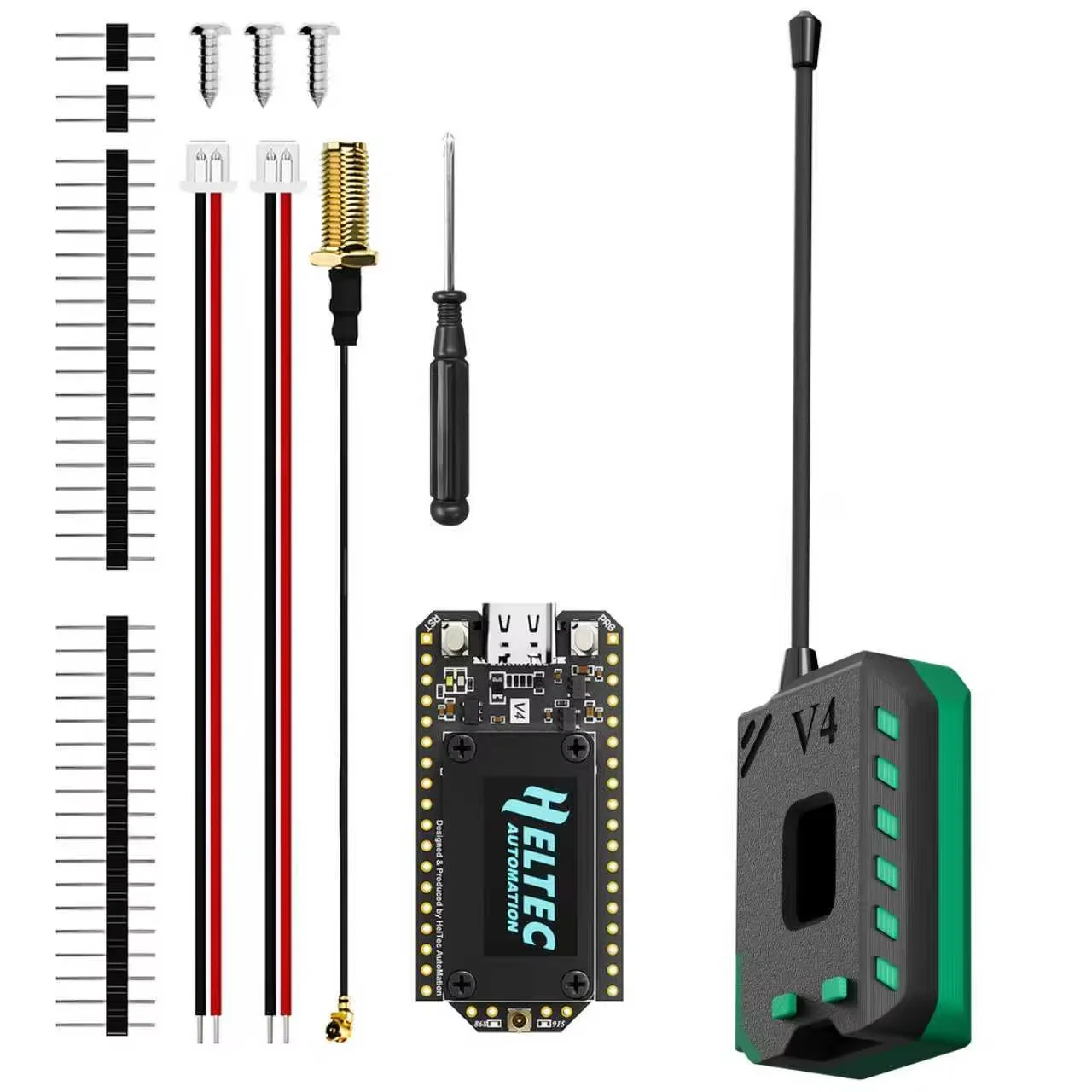 รูปสินค้า ชุดเคสบอร์ดพัฒนา New Meshtastic Heltec V4 WiFi LoRa 32 พร้อมเสาอากาศแบบนิ่ม ESP32 SX1262 ใช้พลังงานแสงอาทิตย์ BLE ประหยัดพลังงาน