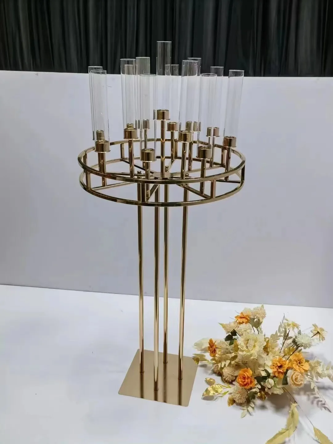 

5/10PCS Metal Candelabra Candle Holder Gold Stand Road Lead Wedding Centerpiece Flower Rack for Eventor Center Table Decora